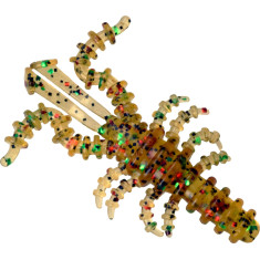 Silicone Bait Breath Saltwater Mosya 2" (10pcs / pack) #S115 Pumpkin／green・red・seed