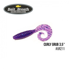 Silicone Bait Breath Curly Grub 3.5 "(10pcs / pack) # Ur211