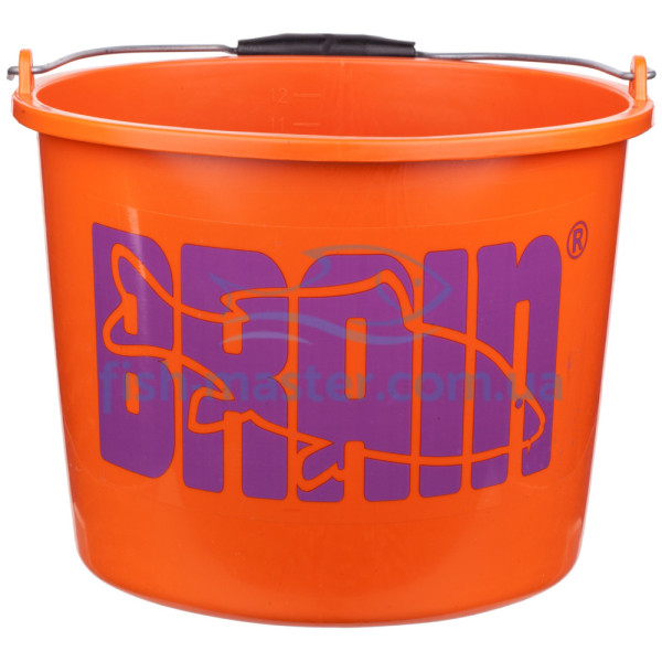 Ведро Brain для прикормки (пластик) 12 л оранжевое Ведро Brain для прикормки (пластик) 12 л оранжевое