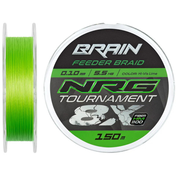 Cord Brain NRG 8X Tournament 150m 0.16mm 9.9kg Lime