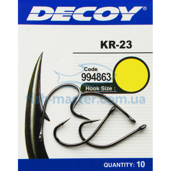 Крючок Decoy KR-23 Black Nickeled #6, 12 шт.