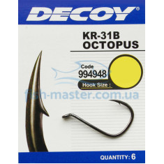 Decoy Hook KR-31 Octopus Black Nickeled # 2/0, 6 pcs.