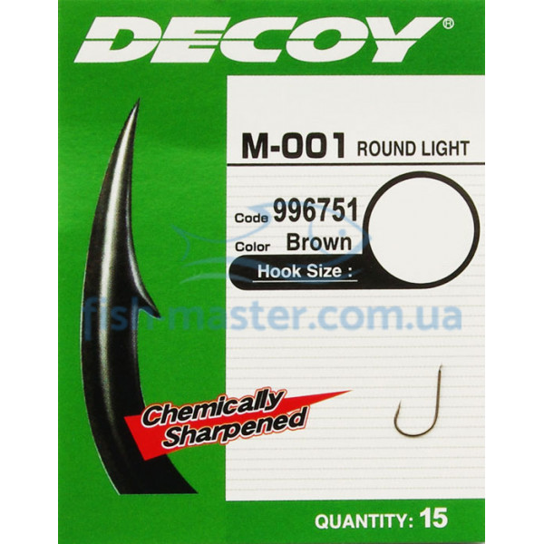 Крючок Decoy M-001 Round light 16, 15 шт.