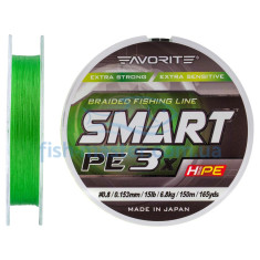 Cord Favorite Smart PE 3x 150m (l.green) # 0.8 / 0.153mm 15lb / 6.8kg Cord Favorite Smart PE 3x 150m (l.green) # 0.8 / 0.153mm 15lb / 6.8kg