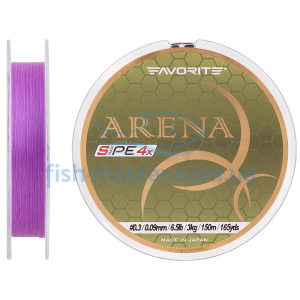 Шнур Favorite Arena PE 4x 150m (purple) #0.3/0.09mm 6.5lb/3kg