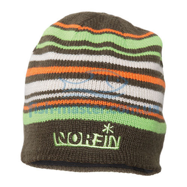 Шапка вязаная Norfin (коричневая в полоску) FROST L