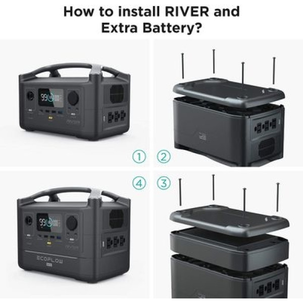 Додаткова батарея EcoFlow RIVER Extra Battery (288 Вт·год) Додаткова батарея EcoFlow RIVER Extra Battery (288 Вт·год)
