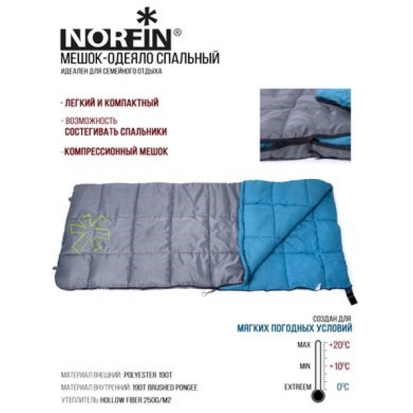 Мешок-одеяло спальный Norfin Alpine Comfort 250 Right (NFL-30237) Мешок-одеяло спальный Norfin Alpine Comfort 250 Right (NFL-30237)