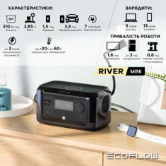 Зарядна станція EcoFlow RIVER mini (210 Вт·год) Зарядна станція EcoFlow RIVER mini (210 Вт·год)