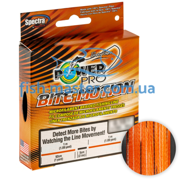 Шнур Power Pro 150m Pro Bite Motion Orange/Black 0.28mm 20kg/44lb