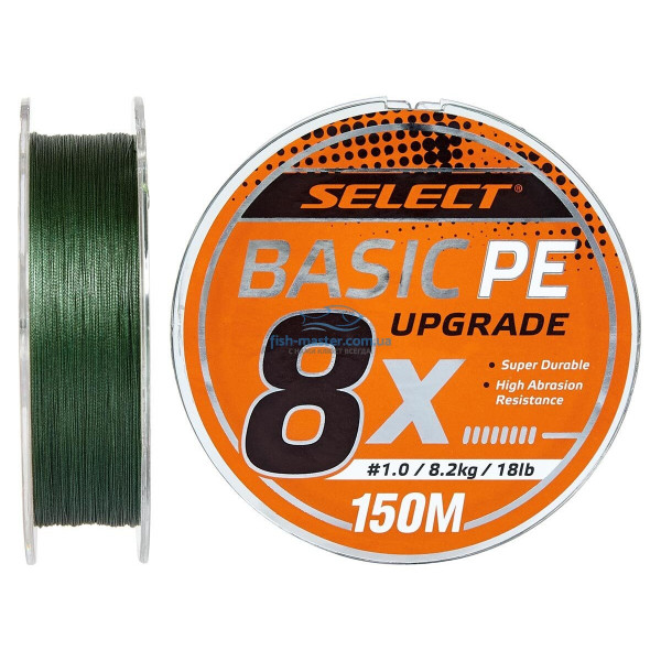 Шнур Select Basic PE 8X Green 150m #1.5/0.18mm 22lb/10kg