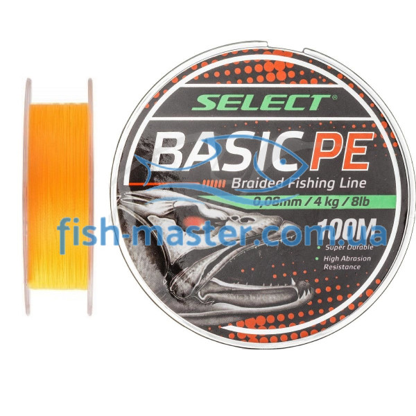 Шнур Select Basic PE Orange 100m 0.18mm 22lb/9.9kg