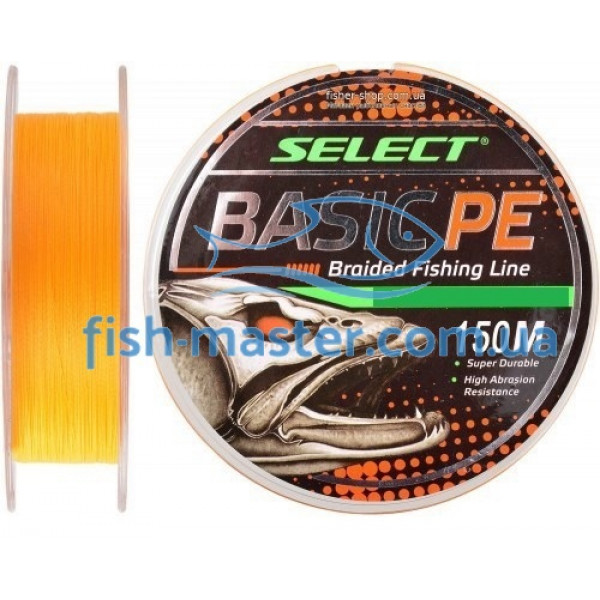 Шнур Select Basic PE 150m  orange 0.18mm 22LB/9.9kg