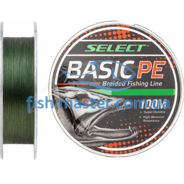 Шнур Select Basic PE Green 100m 0.18mm 22lb/9.9kg