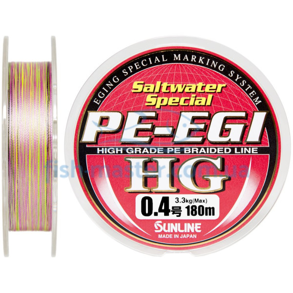 Шнур Sunline PE EGI HG 180м #0.4/0.104мм 3.3кг/8LB