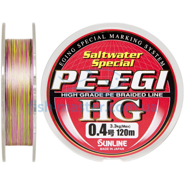 Шнур Sunline PE EGI HG 120м #0.4/0.104мм 3.3кг/8LB