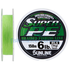 Cord Sunline New Super PE 150m (salad) # 0.6 / 0.128mm 6LB / 3kg Cord Sunline New Super PE 150m (salad) # 0.6 / 0.128mm 6LB / 3kg