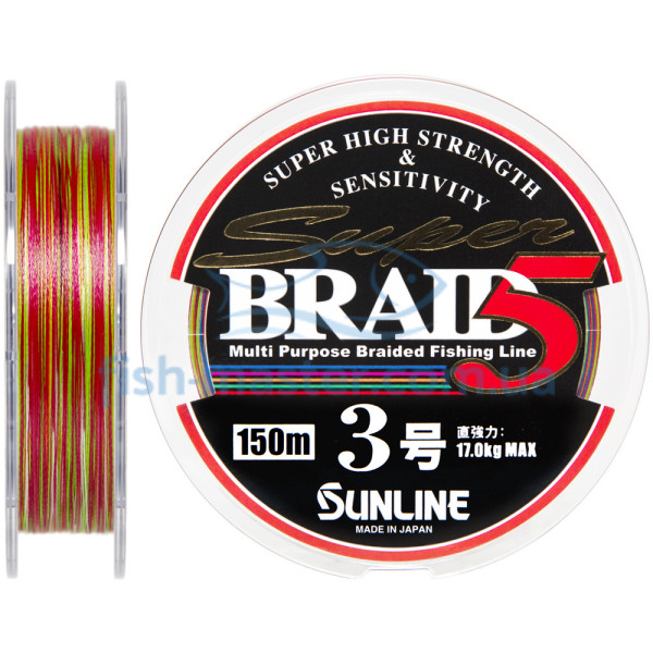 Шнур Sunline Super Braid 5 150m #3.0/0.27мм 36lb/17кг
