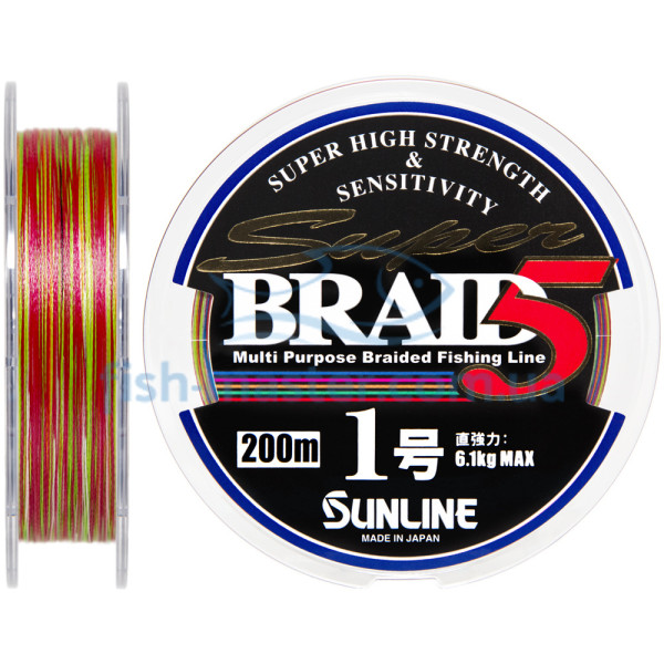 Шнур Sunline Super Braid 5 200m #1.0/0.165мм 13lb/6.1кг