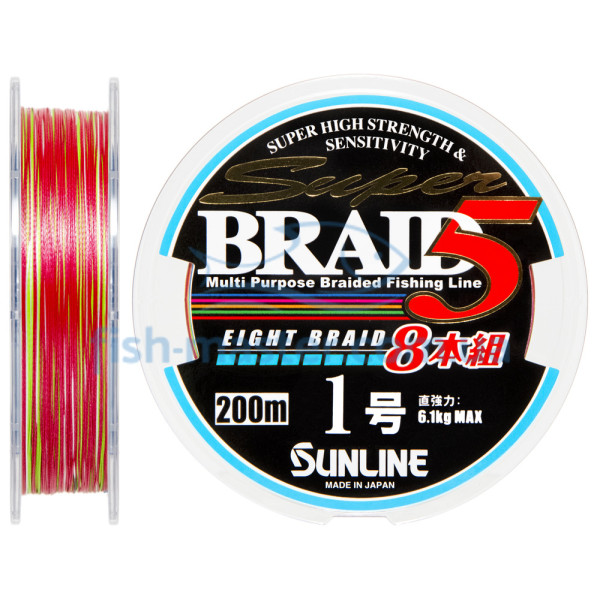 Шнур Sunline Super Braid 5 (8 Braid) 200m #1.0/0.165мм 13lb/6.1кг