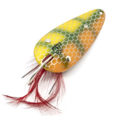 Блесна Dardevle Weedless 70mm 21g #Orange/Green Perch Scale