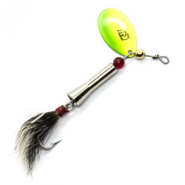 Блешня Dardevle Notangle Spinner 3g #Chartreuse/Green Stripe