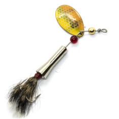 Блешня Dardevle Notangle Spinner 7g #Orange/Green PS Nickel Back