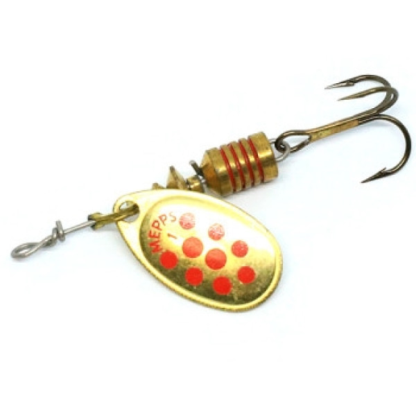 Spoon spinner Mepps Aglia Decoree No. 1 gold/red dots 3.5g