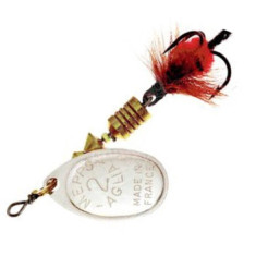 Блесна вращающаяся Mepps Aglia Mouche №2 серебро / красная муха