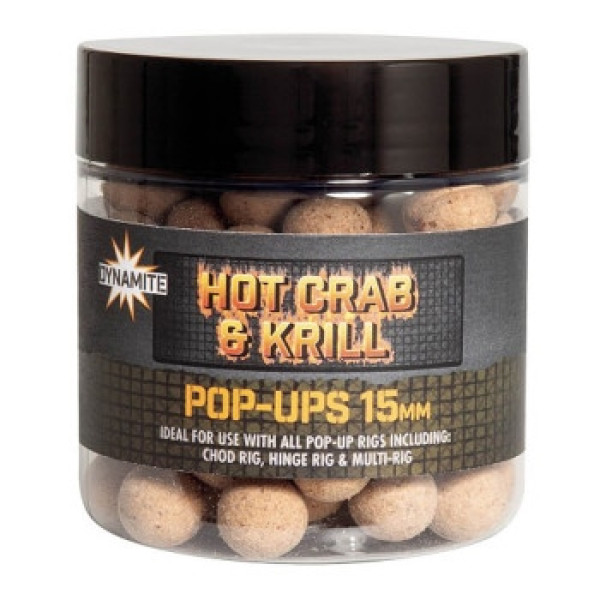 Бойлы Dynamite Baits Pop-Up Hot Crab & Krill Food Bait 15mm