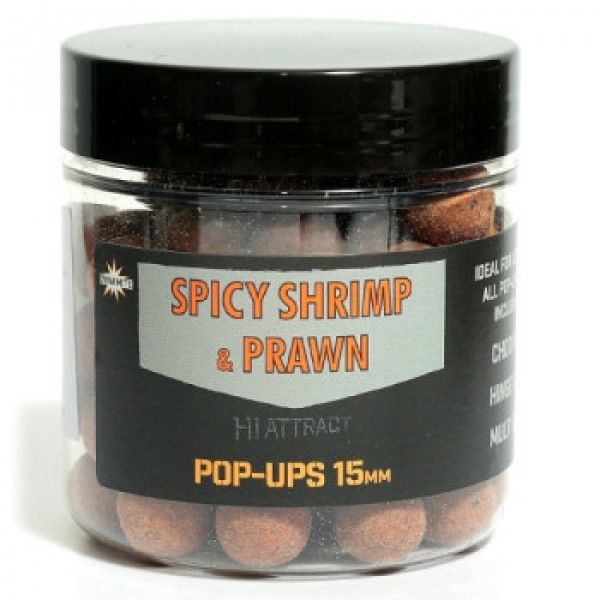 Бойлы Dynamite Pop-Ups Spicy Shrimp & Prawn Hi-Attract 15mm