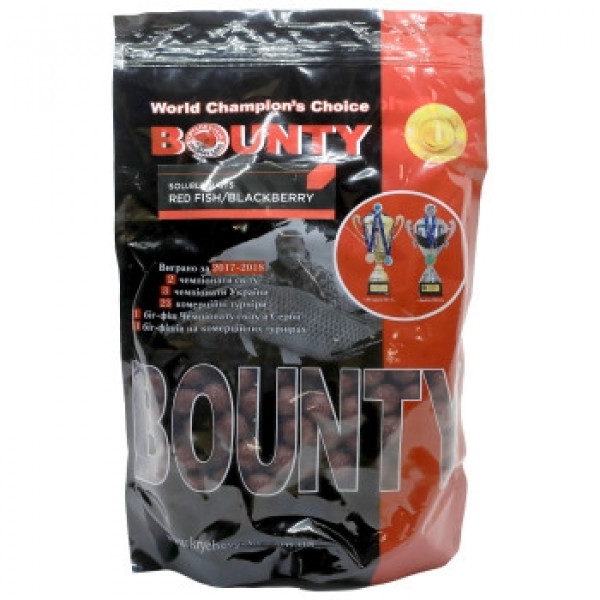 Бойлы прикормочные растворимые Bounty Red fish/Blackberry 24mm 0.8kg