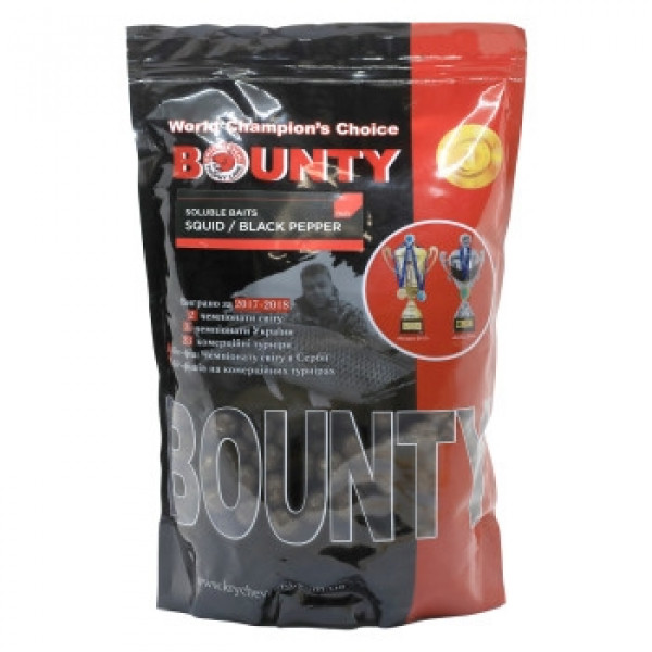 Бойли підгодівельні розчинні Bounty Squid/Black Pepper 18mm 1kg