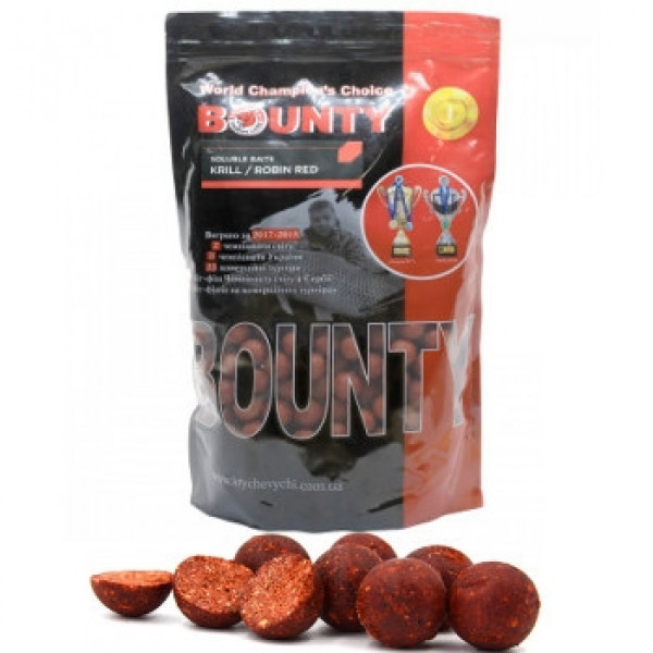 Бойлы прикормочные вареные Bounty Krill/Robin Red 20mm 1kg