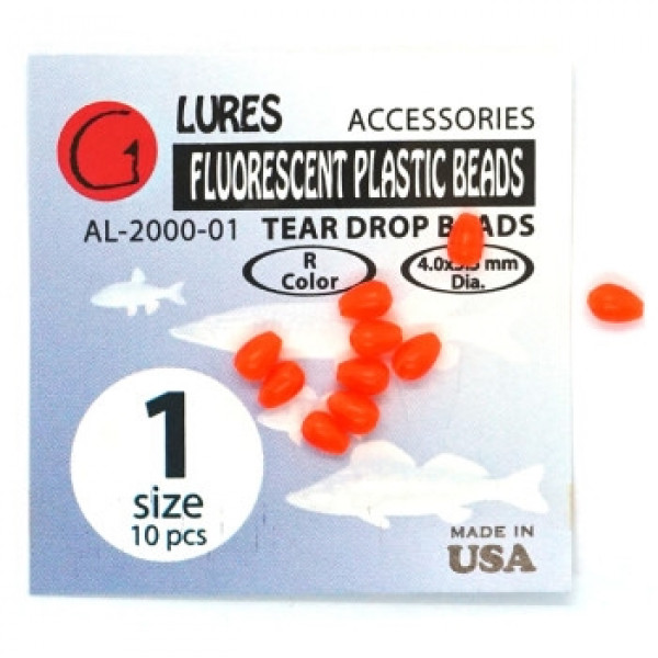 Намистинки Gurza Tear Drop Beads #1 4*5.5mm red 10pc