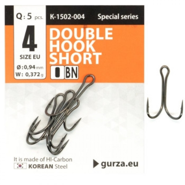 Двійник Gurza Double Hook Short Shank BN #4 5pc