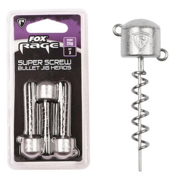 Джигголовка Fox Rage Super Screws Bullet Jig Head 25g 3pcs