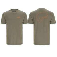 Футболка Simms Bass Outline T-Shirt Military Heather XXL