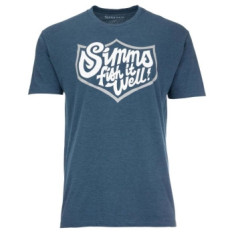Футболка Simms Fish It Well Badge T-Shirt Sailor Blue Heather XXL