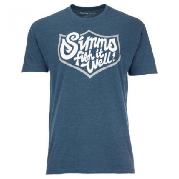 Футболка Simms Fish It Well Badge T-Shirt Sailor Blue Heather XXL