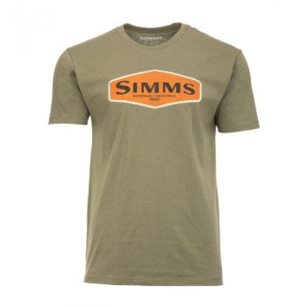 Футболка Simms Logo Frame T-Shirt Military Heather S