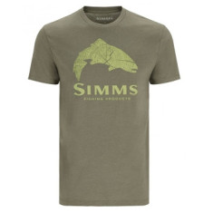 Футболка Simms Wood Trout Fill T-Shirt Military Heather Neon XXL