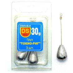 Груз Днипро Свинец Токио-риг 30g 3pc