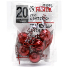 Груз штопор Fanatik граненый с застежкой red 20g 5pc