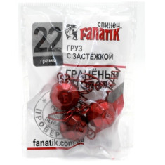 Груз штопор Fanatik граненый с застежкой red 22g 3pc