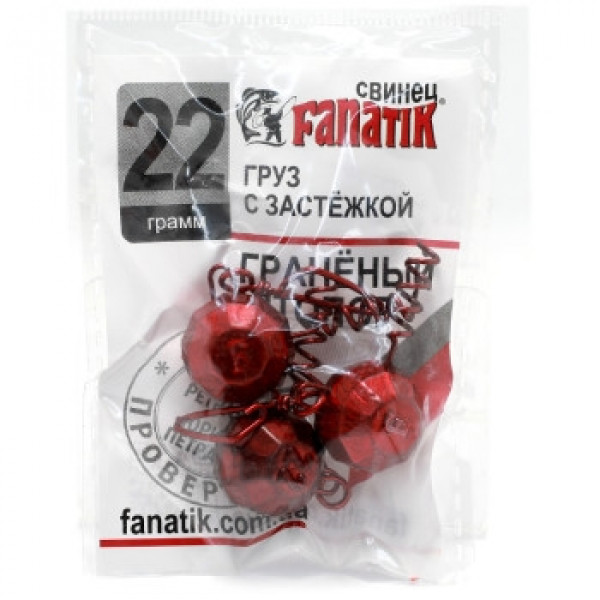 Вантаж штопор Fanatik гранований із застібкою red 22g 3pc