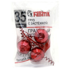 Груз штопор Fanatik граненый с застежкой red 35g 3pc