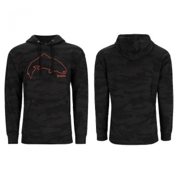 Худи Simms Trout Outline Hoody Woodland Camo Carbon XXL