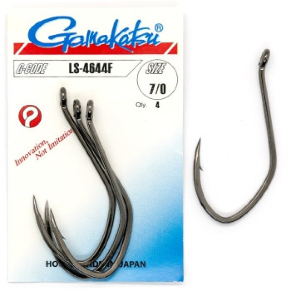 Крючок Gamakatsu LS-4644F Black #7/0 4шт