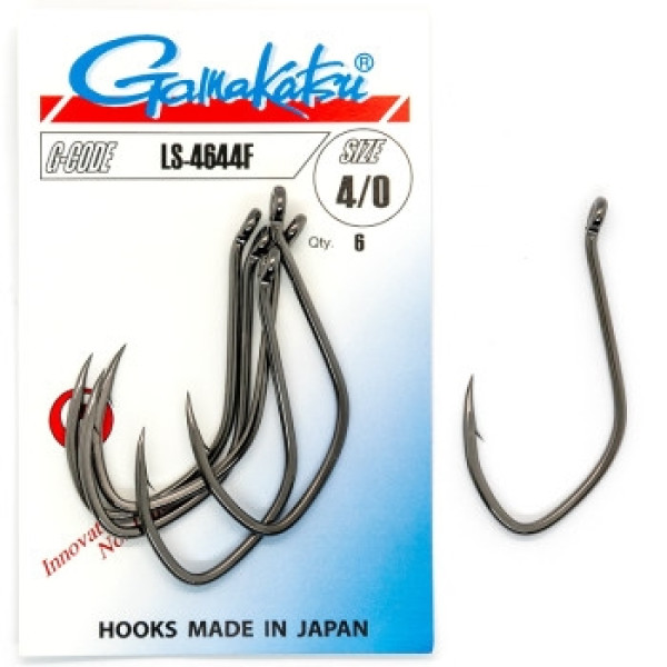 Крючок Gamakatsu LS-4644F Black #4/0 6шт